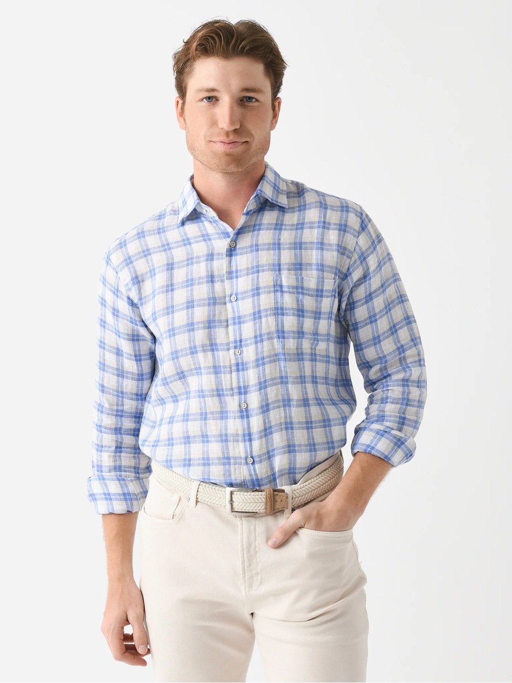 Peter Millar Crown Edisto Men’s 100% Linen Sport Shirt. Medium.
